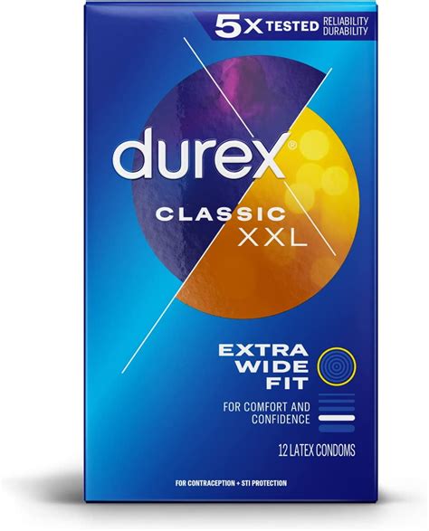 Durex Condom XXL Longer & Wider Natural Latex。